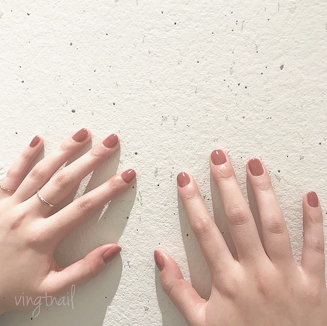 オレンジブラウンネイル 青山 表参道のネイルサロン Vingt Nail